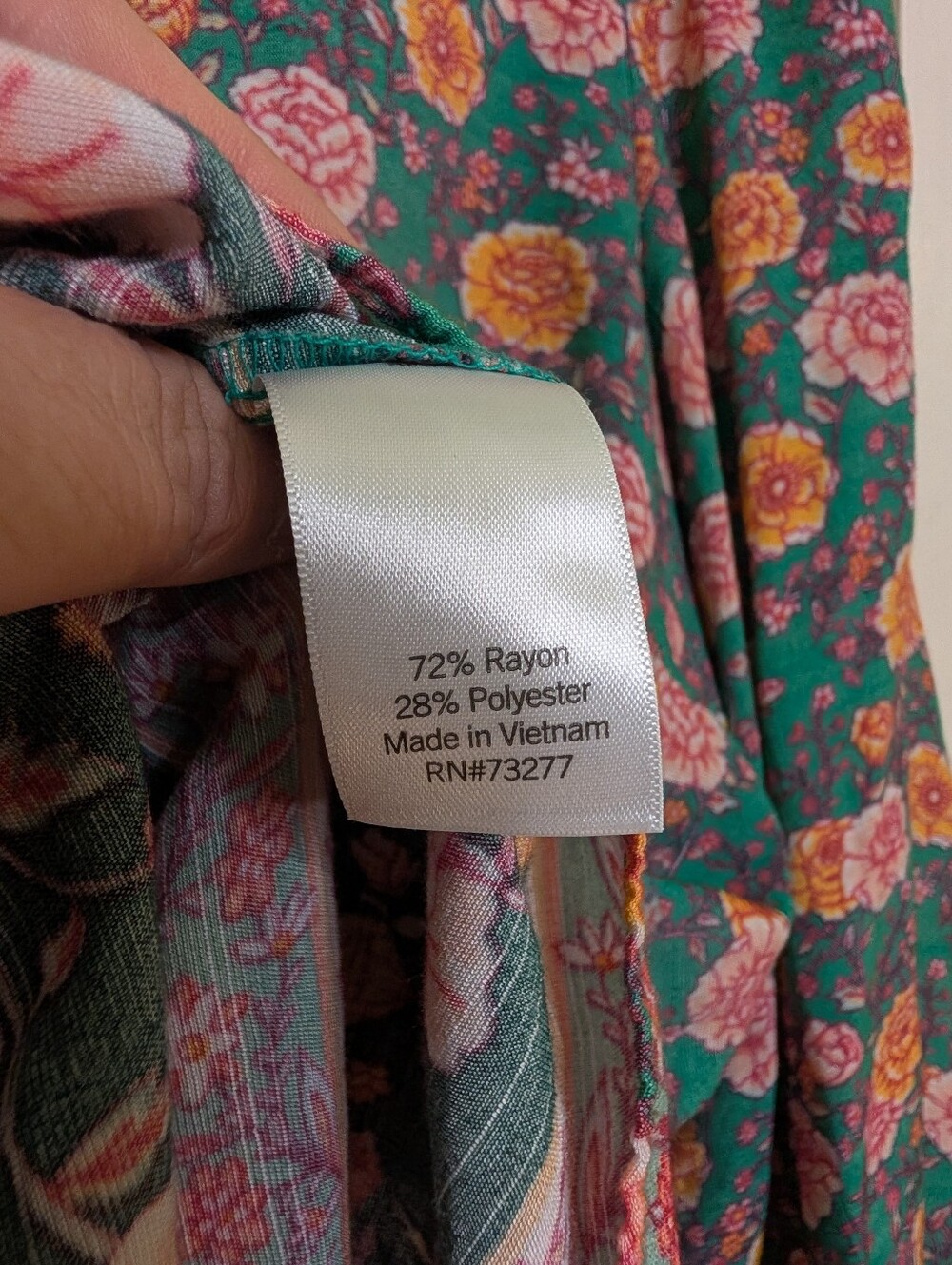 LC Lauren Conrad Floral Peasant Blouse | XL | Long Sleeve Border Print Top - Picture 7 of 8